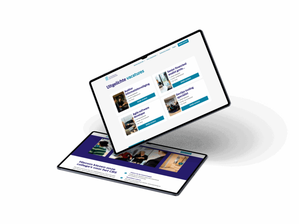mockups werkenbij website cbs