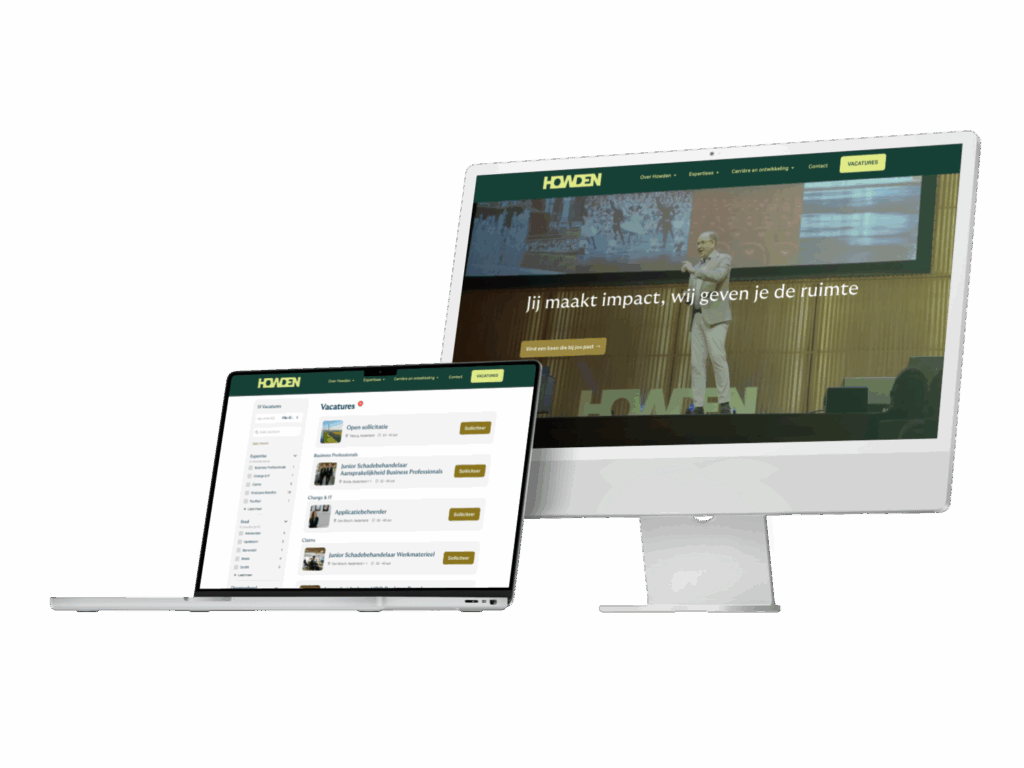 mockups werkenbij website howden