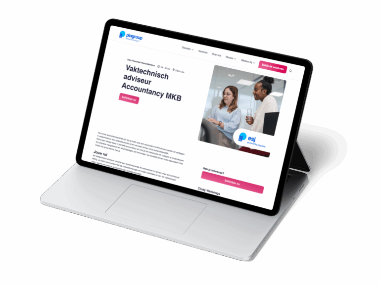 Mockup of the Pia Group Job Openings Webpage