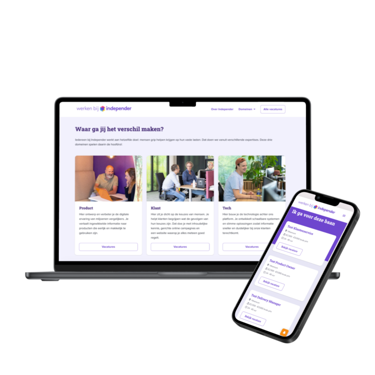 Independer "Work at" website mockup